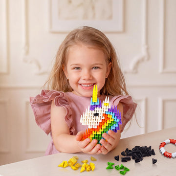 Tricofun 500PCS Rainbow Soft Silicone Building Blocks - STEM Educational Toys for Kids Age 6-12, Stress Relief Fidget Blocks for Boys & Girls