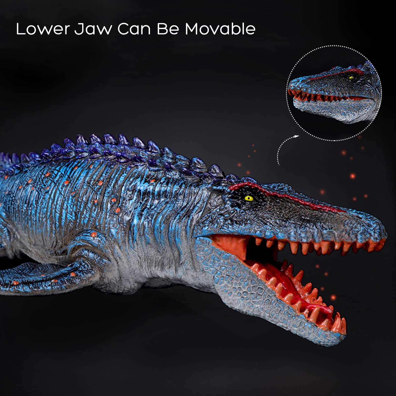 FLORMOON Realistic Animal Figures Mosasaurus Solid Sea Animal Toy, Science Project, Cake Topper, Early Educational Toys Birthday for Toddlers Kids Age