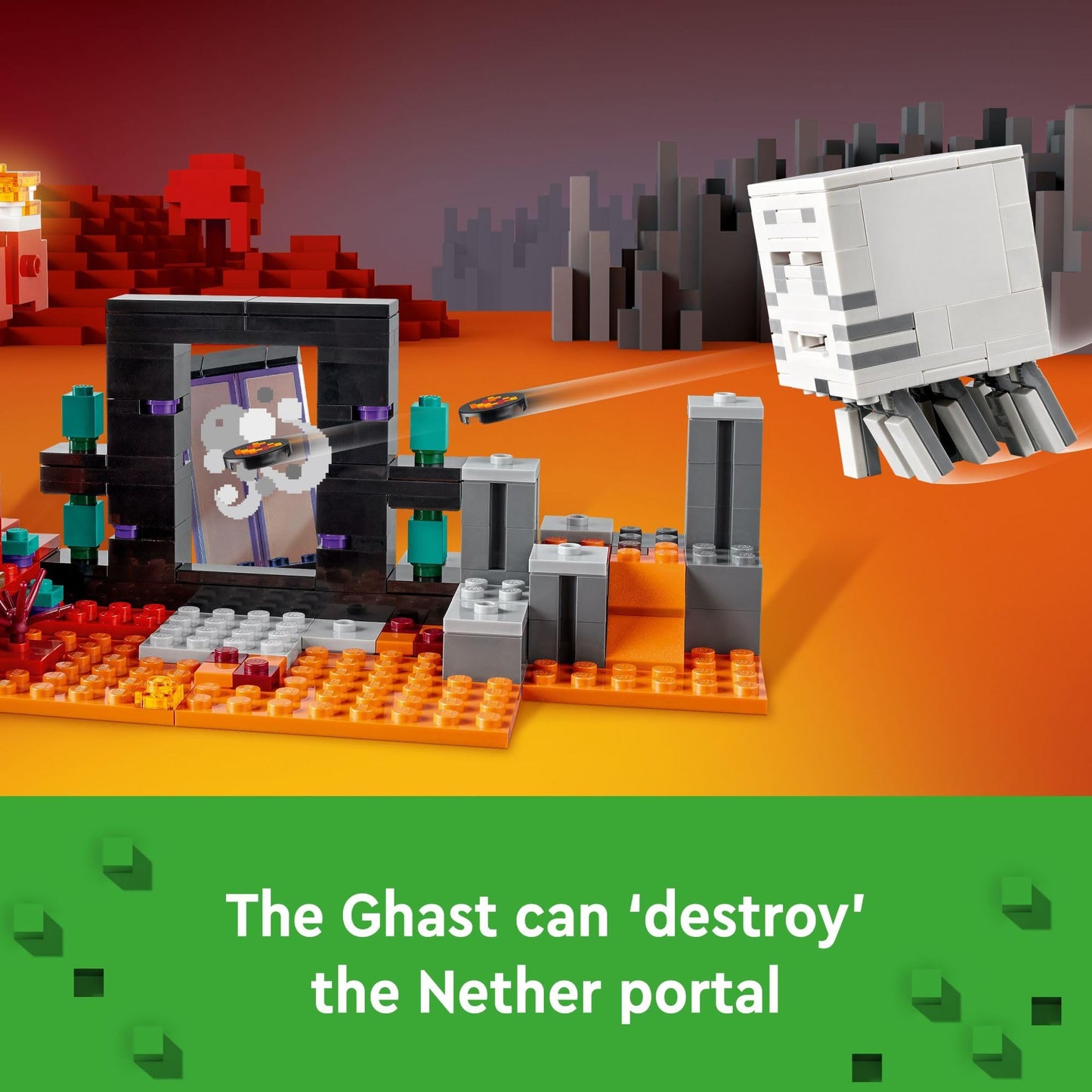 LEGO Minecraft The Nether Portal Ambush Adventure Set, Building Toy for Kids with Action Figures and Battle Scenes, Minecraft Toy for Boys, Girls and