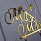 Mr and Mrs Cake Topper, Bride and Groom Sign Wedding, Engagement Cake Toppers Decorations (Mirror Gold Acrylic)