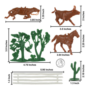 BMC CTS Rustic Western Ranch - 15pc Plastic Figure Playset Diorama Accessories