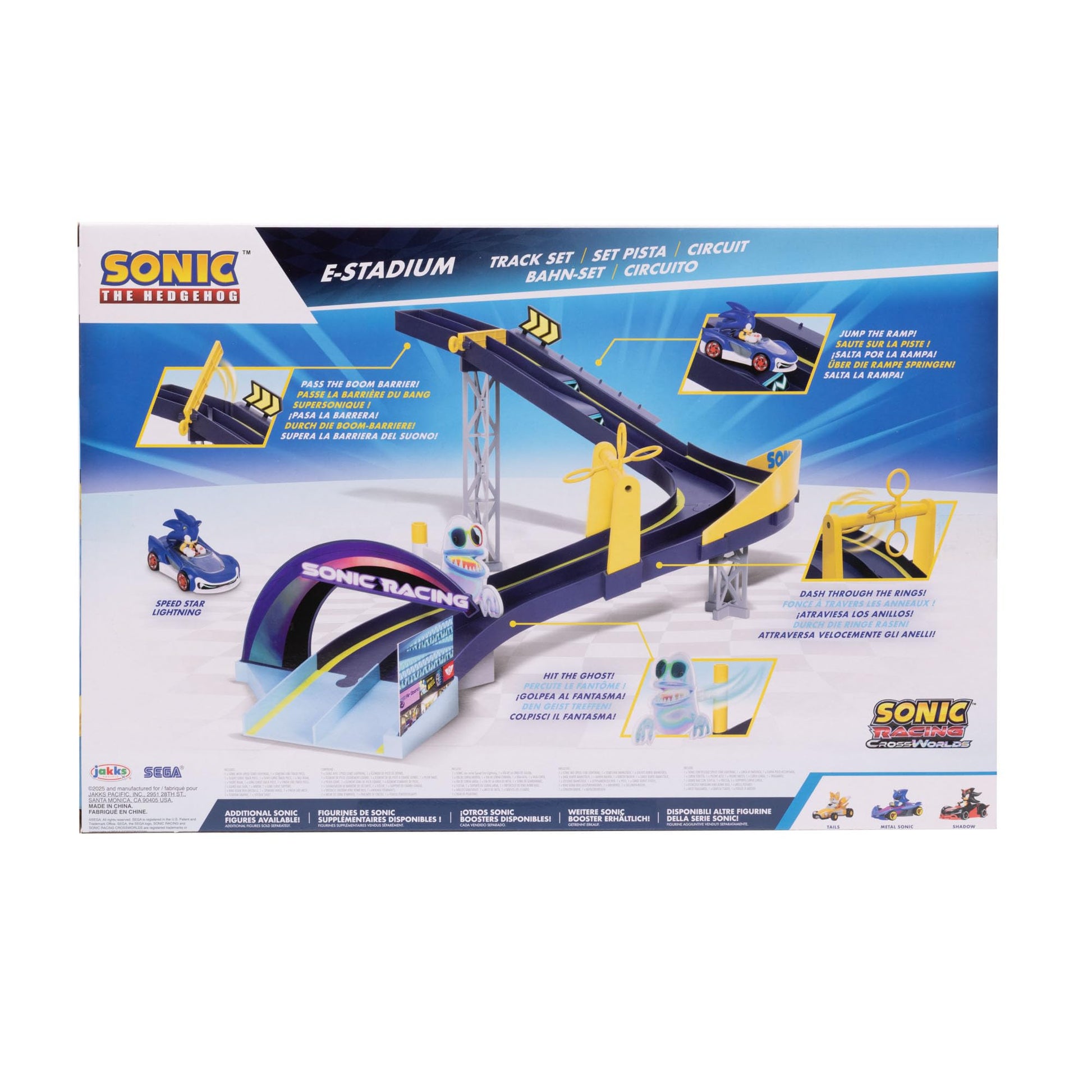 Sonic The Hedgehog E-Stadium Track Set with 1:64 Die Cast Vehicle