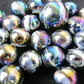 Big Game Toys~25 Glass Marbles Midnight Galaxy Purple/Gold Oil Slick Metallic Iridescent Classic Style Game Pack (24 Player, 1 Shooter) Decor/Vase