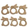 Alenybeby 10pcs Lovely Cartoon Wood Rabbit Pendant Pure Natural Animal Shape Beech Wooden Handmade Cut Pattern DIY Beading Necklace Pendant (rabbit