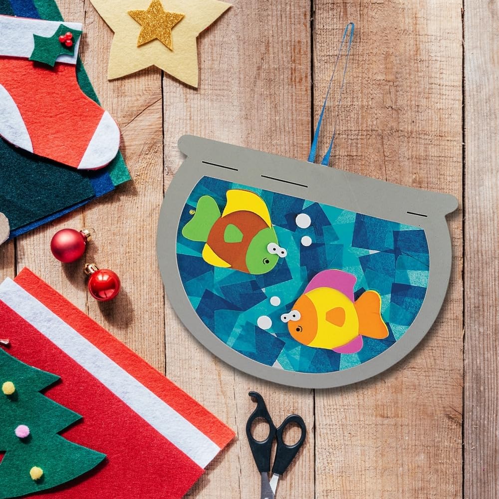 Fun Express Acetate & Tissue Paper Fishbowl Craft - Makes 12 - DIY Crafts for Kids