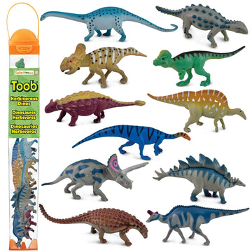 Safari Ltd. Herbivorous Dinosaurs TOOB - 11 Plant-Eating Dinosaur Figurines - Educational Toy Set for Boys, Girls, and Kids 3+