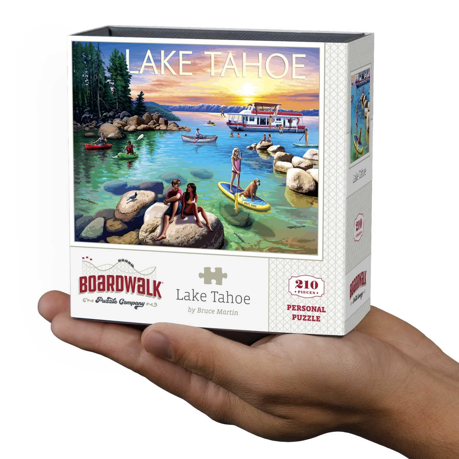 Boardwalk Lake Tahoe 210 Piece Personal Puzzle, Jigsaw Puzzles with Premium Box, Lake Tahoe Gifts for Adults, 6"x8"