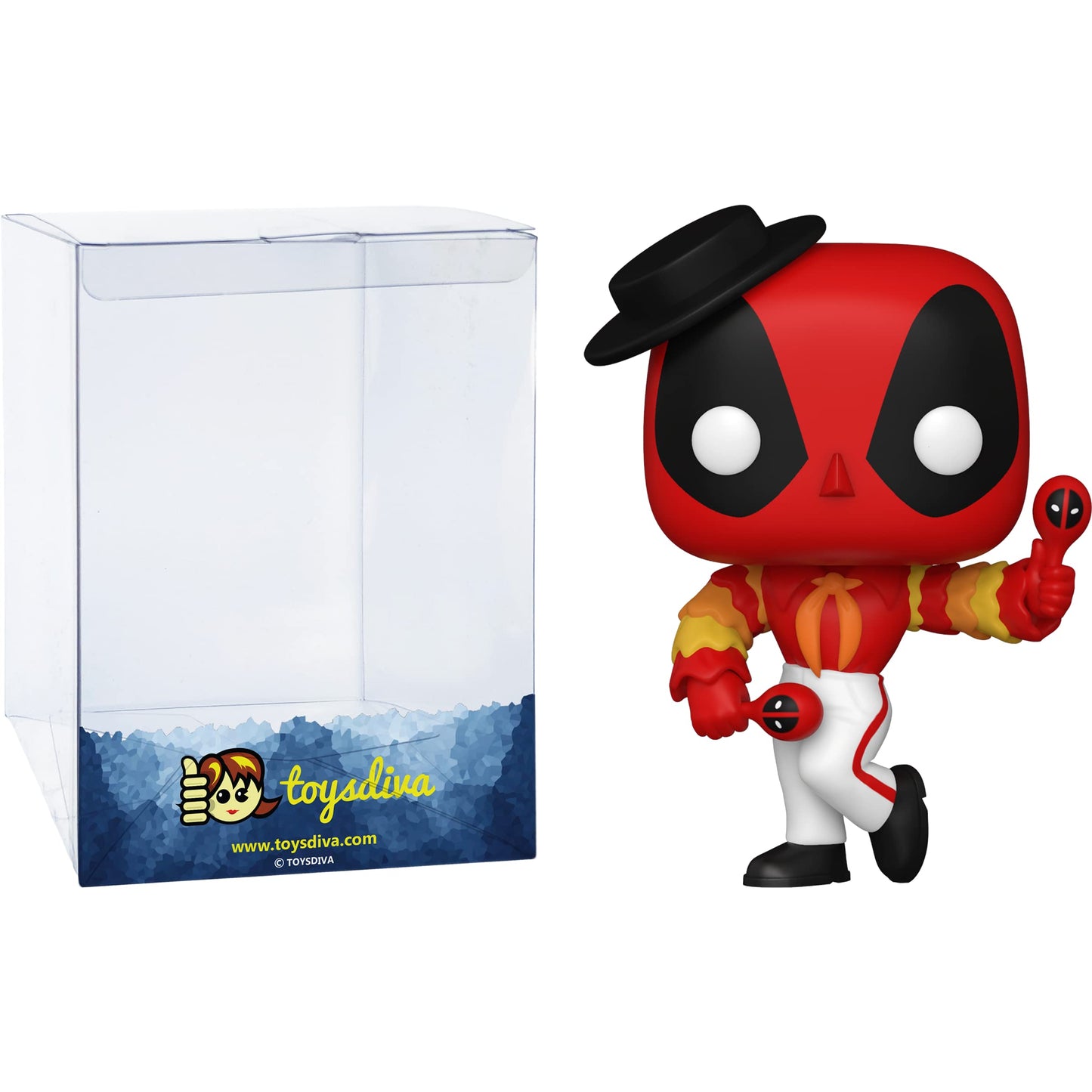 Funko Flamenco D e a d p o o l : P o p ! Vinyl Figurine Bundle with 1 Compatible 'ToysDiva' Graphic Protector (778-54656 - B)