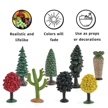 GUFOPONAS Realistic Plastic Trees Toys Plant Toy Set for Kids Sensory Bins Learning Toys Realistic Food Figurines School Projects Sand Box Decor