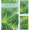 Caspari Palm Fronds Large Type Bridge Gift Set - 2 Playing Card Decks & 2 Score Pads