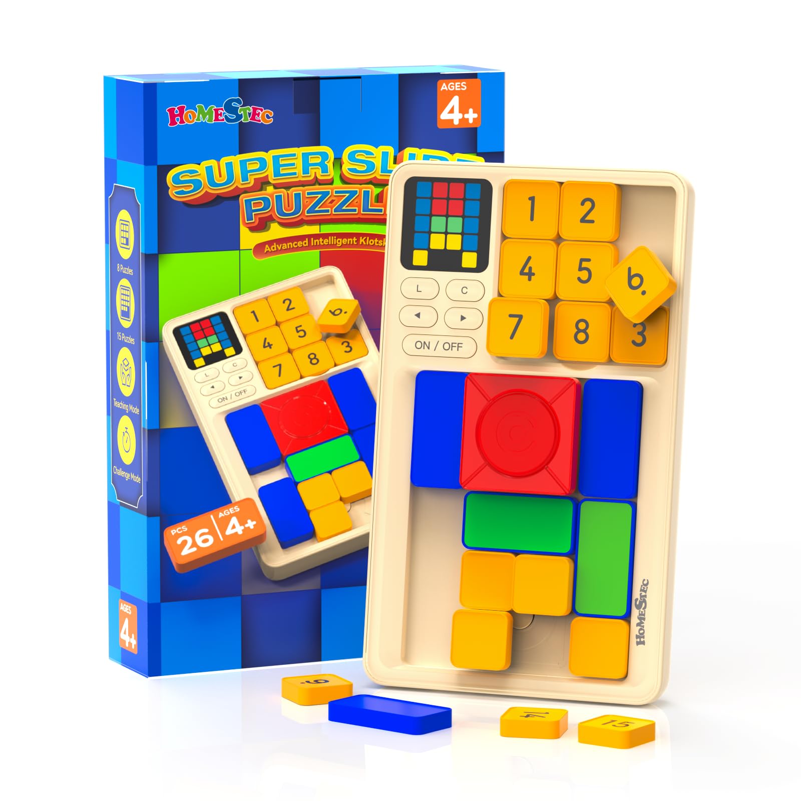 HOMESTEC Super Slide Puzzle Hand Held Travel Game
