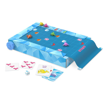 Peaceable Kingdom Narwhal Waterfall Cooperative Game - Fun Games for Kids Ages 6 and Up - Fast-Paced Kid Board Games - Includes Moving Gameboard