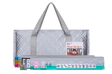 C&H Solutions American Mah Jongg Complete Set, 166 Tiles with All in one Combo Rack with Silver PU Bag