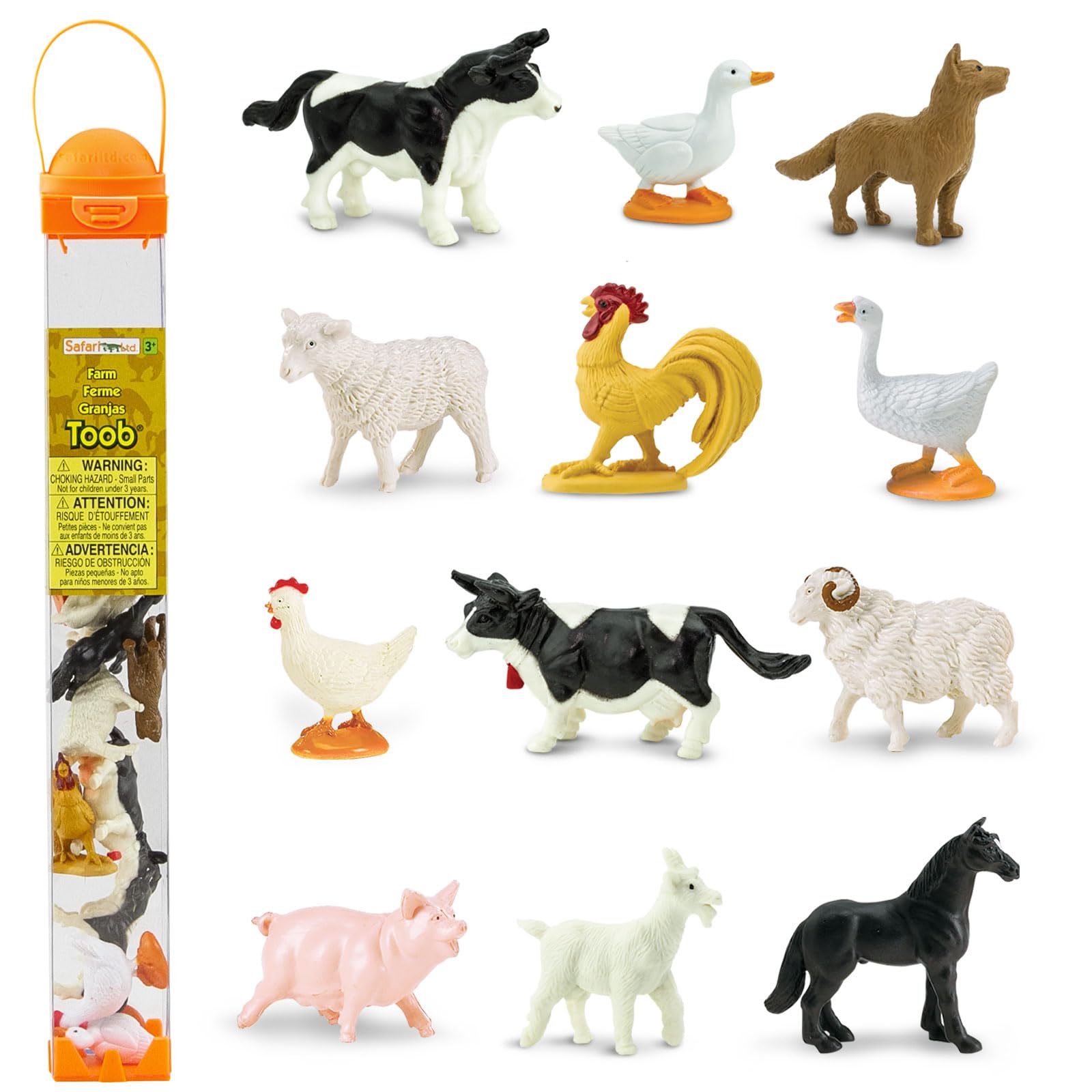 Safari Ltd. Farm TOOB - 12 Figurines Including Cow, Pig, Goat, Horse, and More - Educational Toy Set For Boys, Girls, and Kids Ages 3+