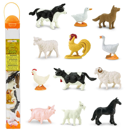 Safari Ltd. Farm TOOB - 12 Figurines Including Cow, Pig, Goat, Horse, and More - Educational Toy Set For Boys, Girls, and Kids Ages 3+