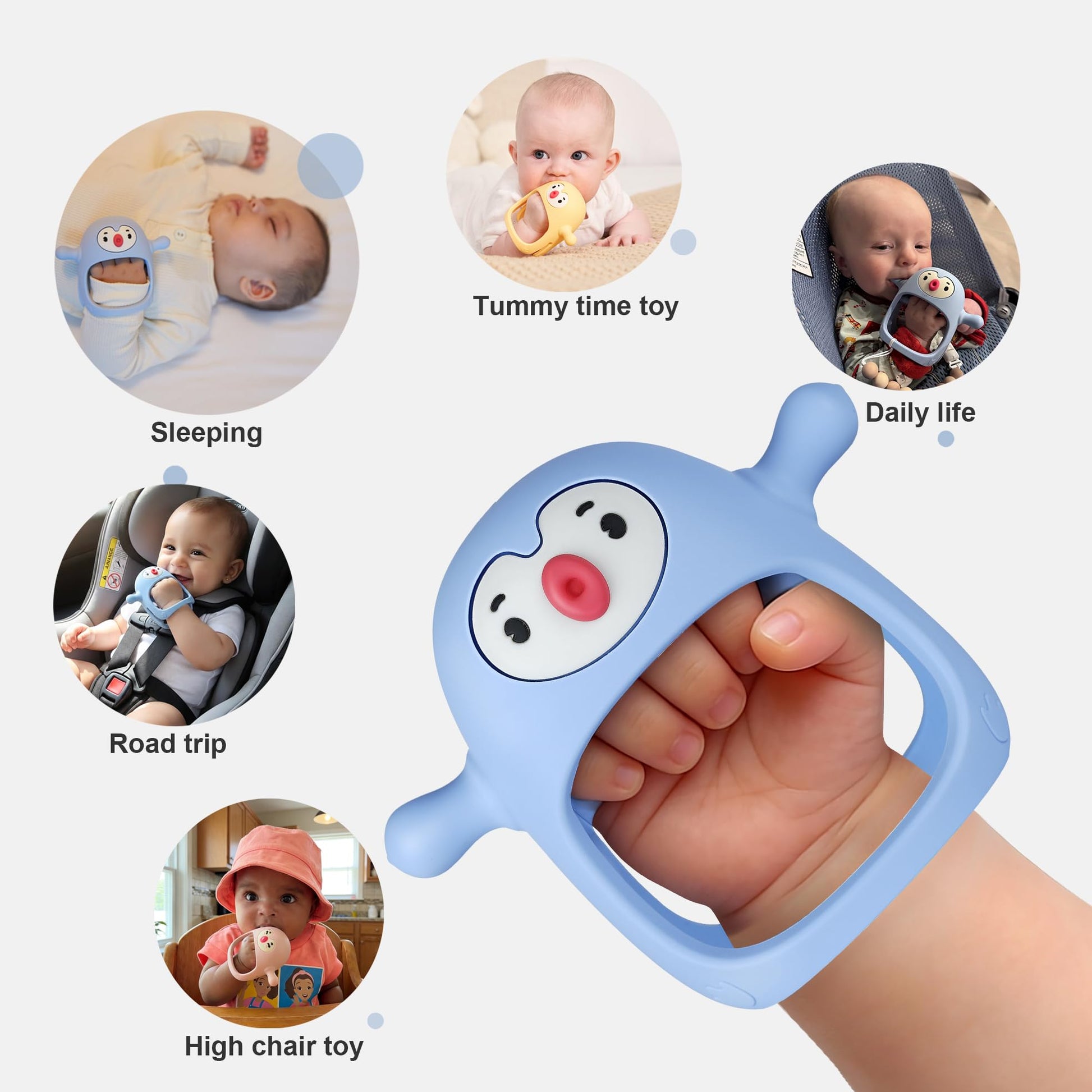 Smily Mia Baby Teething Toys for 0-6Months, Penguin Teethers for Babies 3-6Months | Hand Teether for 0-6M |Teething Mittens for Teething Relief, Baby