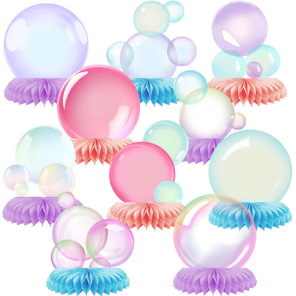 10 Pcs Bubble Honeycomb Centerpieces Bubble Table Decorations Bubble Party Decorations Mermaid Centerpieces for Tables Under The Sea Table Decorations