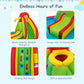 GLACER Inflatable Bounce House w/ 2 Slides, 2 Climbing Walls, Splash Pool, Water Cannon, Basketball Rim, Including Carrying Bag, Repair Kit, Water