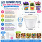 Fun Express DIY Flower Pots Bulk Craft Kit for Kids - 12 White Plastic Paint Plant Pots with Paper Inserts | Educational Toys for Painting Activities
