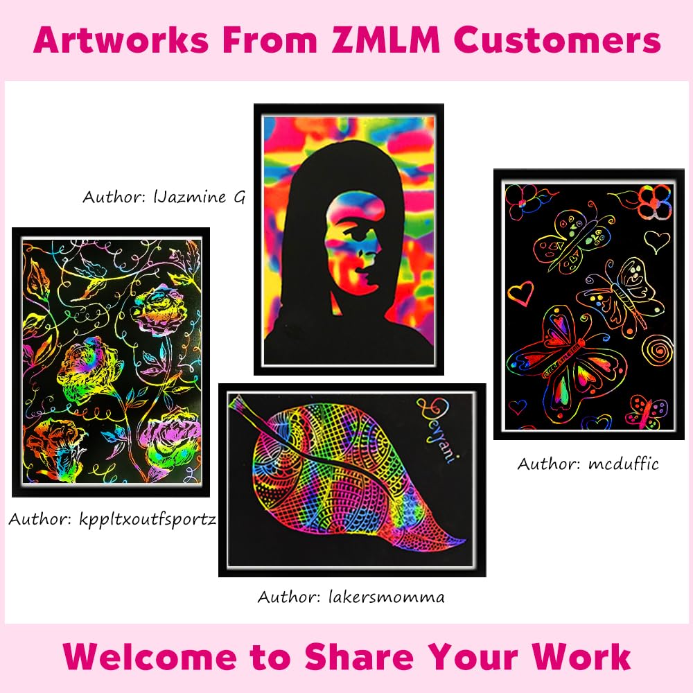 ZMLM Scratch Paper Art-Crafts Gift: 2 Pack Rainbow Notebooks Supplies Toys Easter Basket Stuffers for 3 4 5 6 7 8 9 10 Years Old Girls and Boys Kids