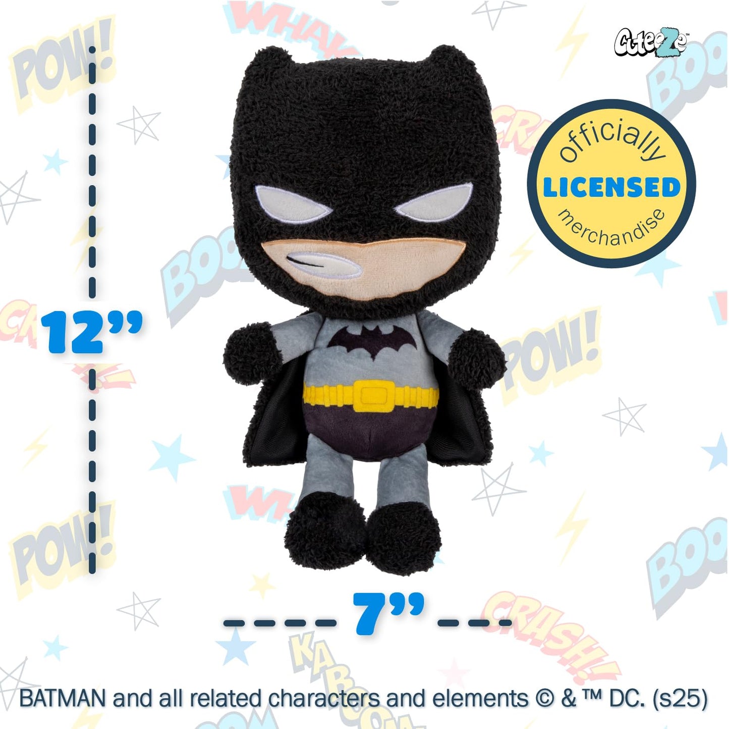 Kids Preferred WB DC Batman Extra Soft Plush Stuffed Superhero Toy for Baby and Toddler Boys and Girls - 12 Inch Plush