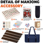 MUTEX American Mahjong Game Set, 166 Premium Mahjong Tile Set with Traveler Size Stylish Blue Carrying Bag, Western Mahjong Set with 4-Piece Walnut