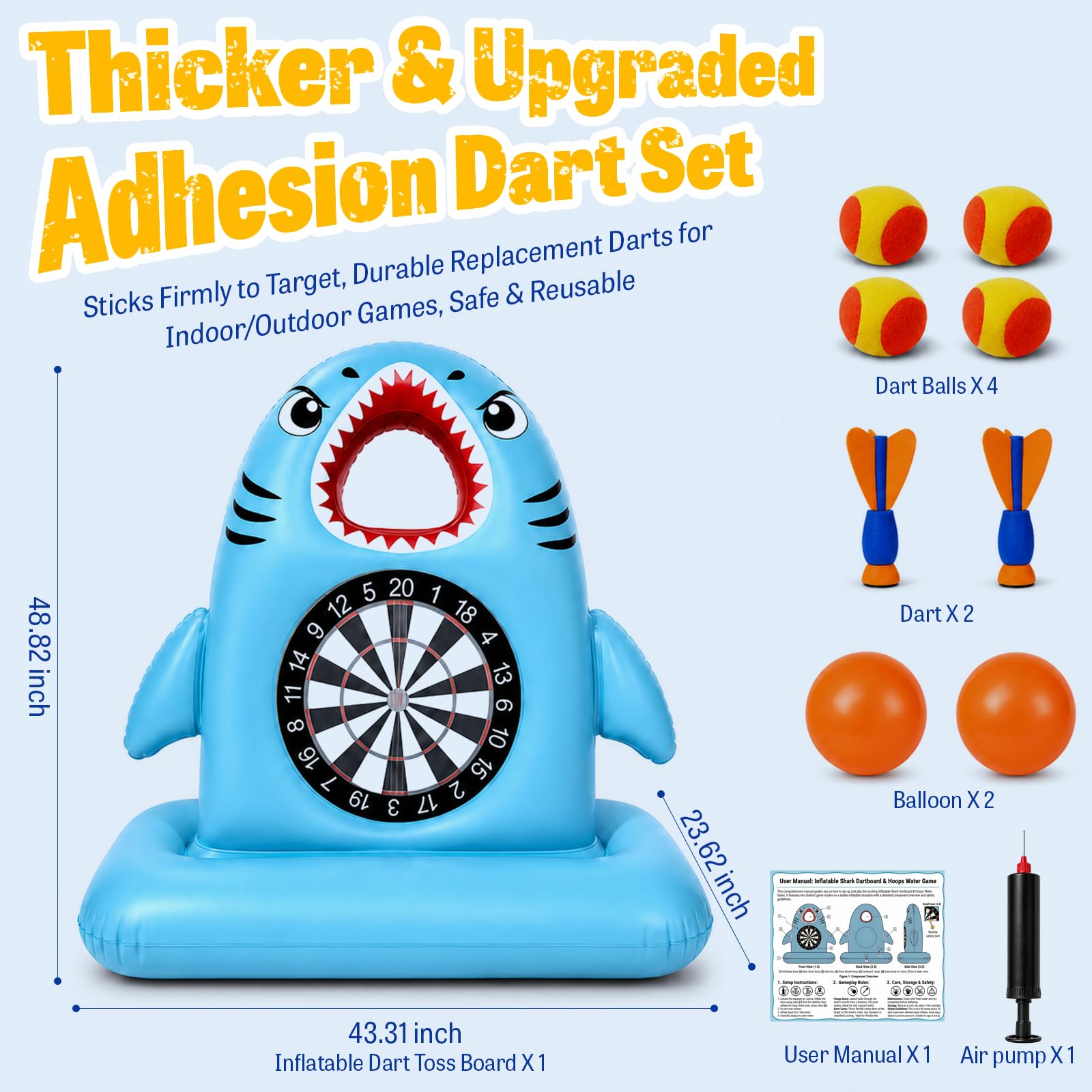 Inflatable Dart Board Pool Game - Floating Toss Toy for Kids & Teens