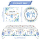 Blue Baby Boy Shower Birthday Tableware Set, 20 Disposable Plates and 20Napkins 1pcs Tablecloth, for Baby Boy Baby Shower Decorations (Blue)