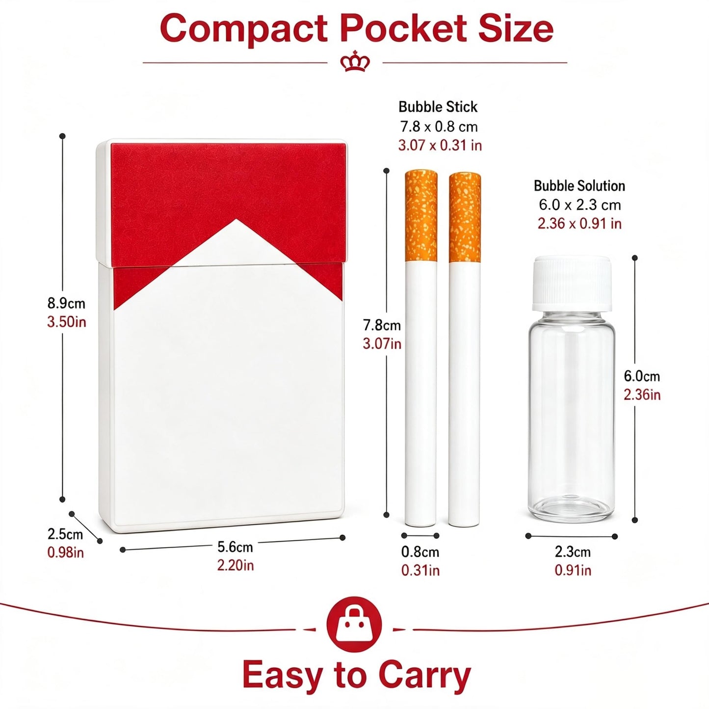 Bubble Cigarette Blower Kit, Realistic Fake Cigarette Bubble Blower, Mini Cigarette Bubbles Maker for Stress Relief Men Women, Birthday Christmas