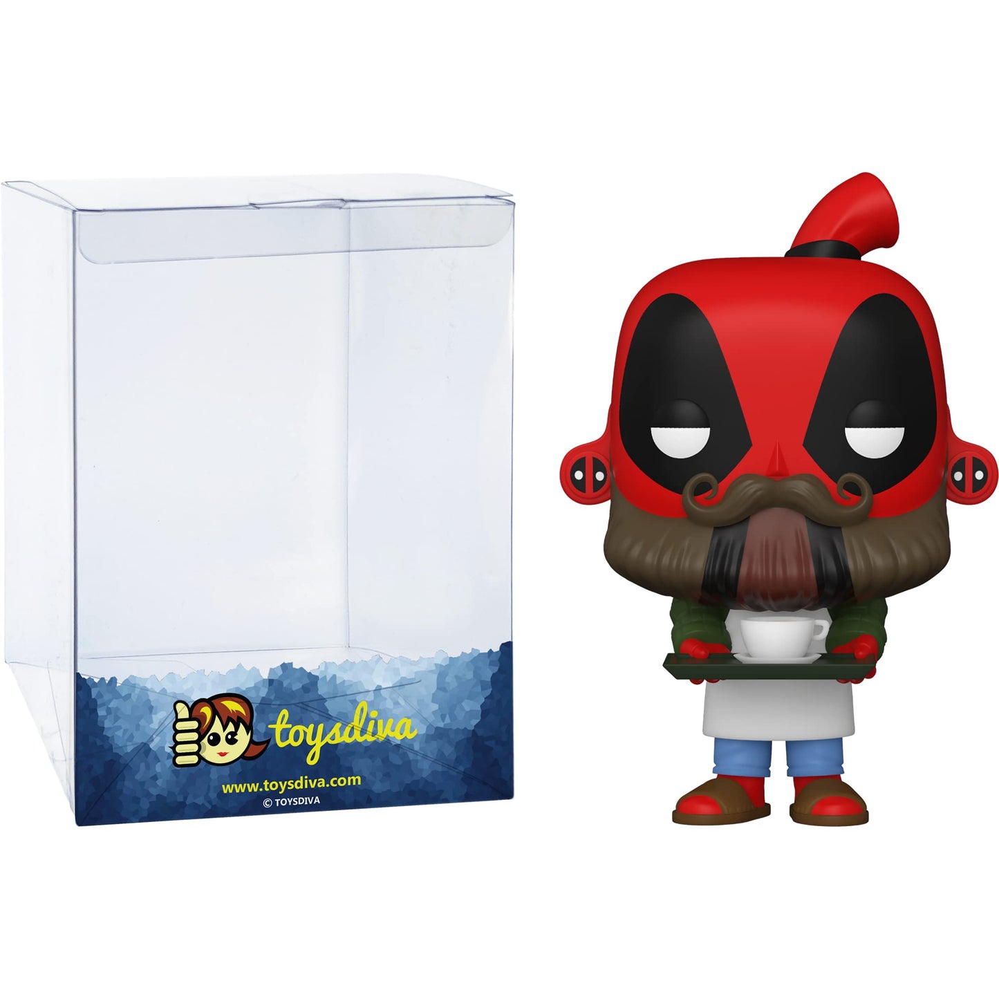 Funko Barista D e a d p o o l : P o p ! Vinyl Figurine Bundle with 1 Compatible 'ToysDiva' Graphic Protector (775-54653 - B)