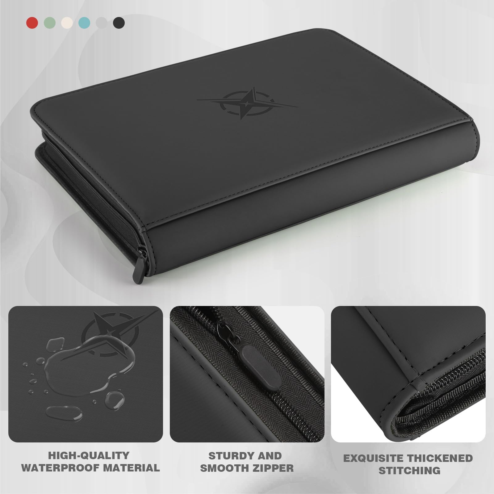 Trading Card Binder, Card Binder 9 Pocket for Trading Cards, Holds 540 Cards, Zippered Premium Card Collection Binder Album for Game Card, Sports
