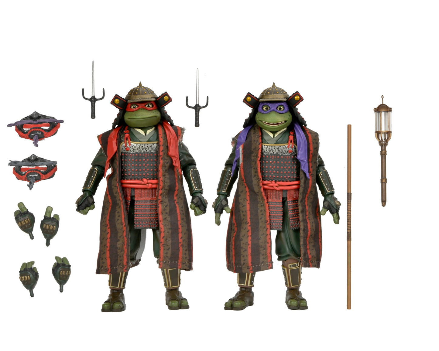 NECA Teenage Mutant Nin ja Turtles 3 (Movie) - Turtles in Time - 7" Scale Action Figures - Donatello & Raphael 2 Pack