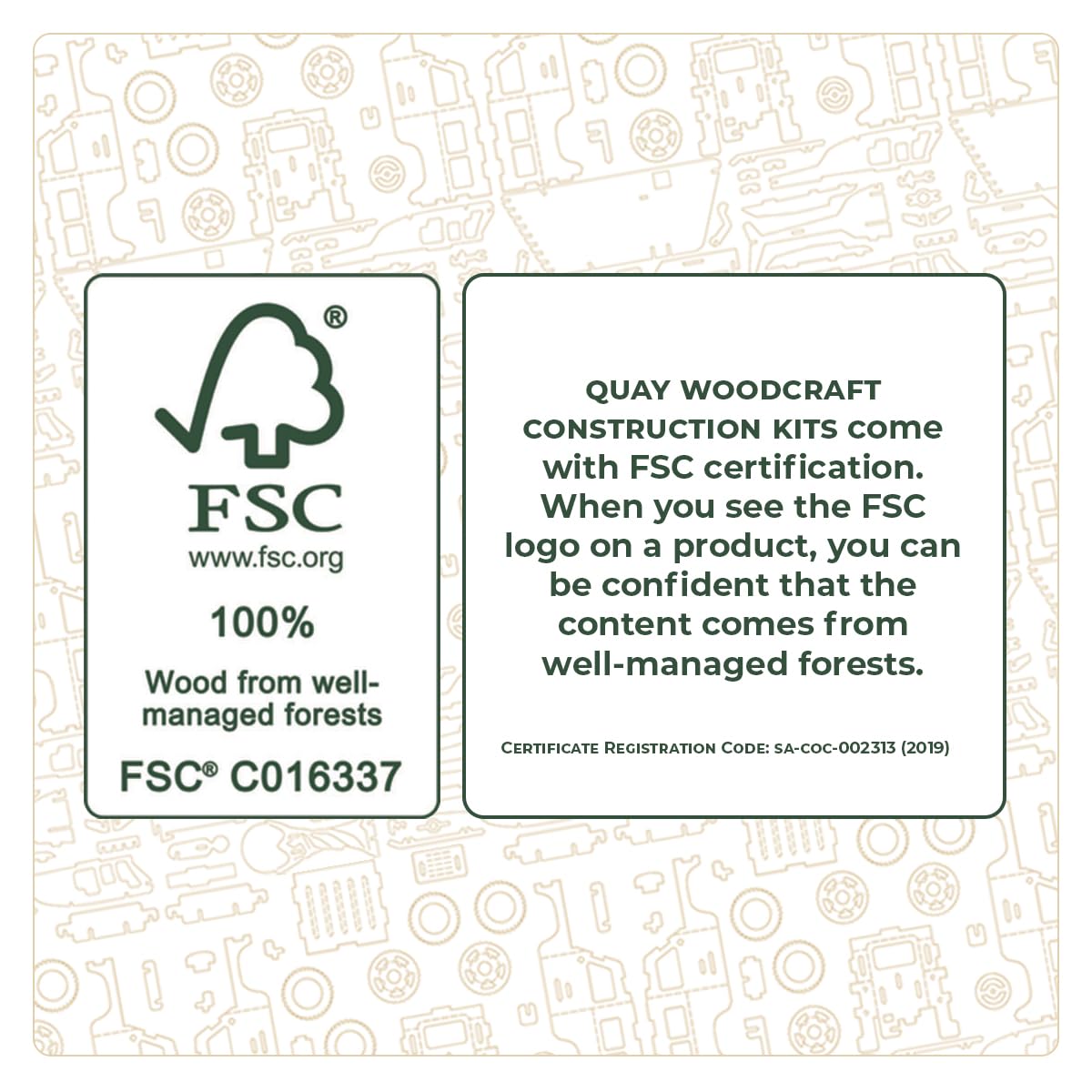 Tyrannosaurus QUAY Woodcraft Construction Kit FSC