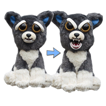 Feisty Pets: Sammy Suckerpunch Adorable 8.5" Plush Stuffed Dog That Turns Feisty With A Squeeze