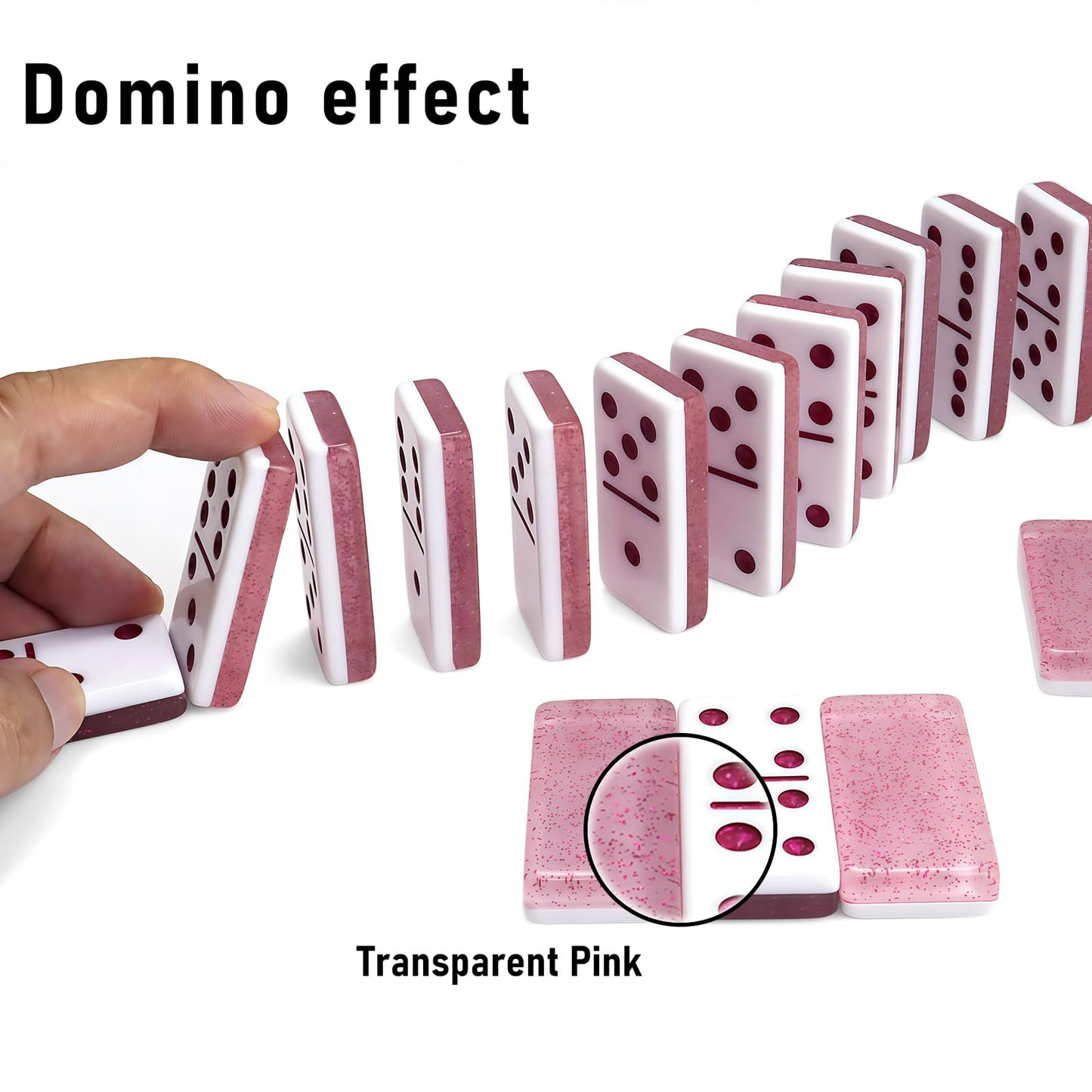 IDTQ Dominoes Set for Adults, Double 6 Dominos Game Set with 28 Domino Tiles Double with Upscale Gift Boxes -7 Polyhedral Dice -Classic Board Games