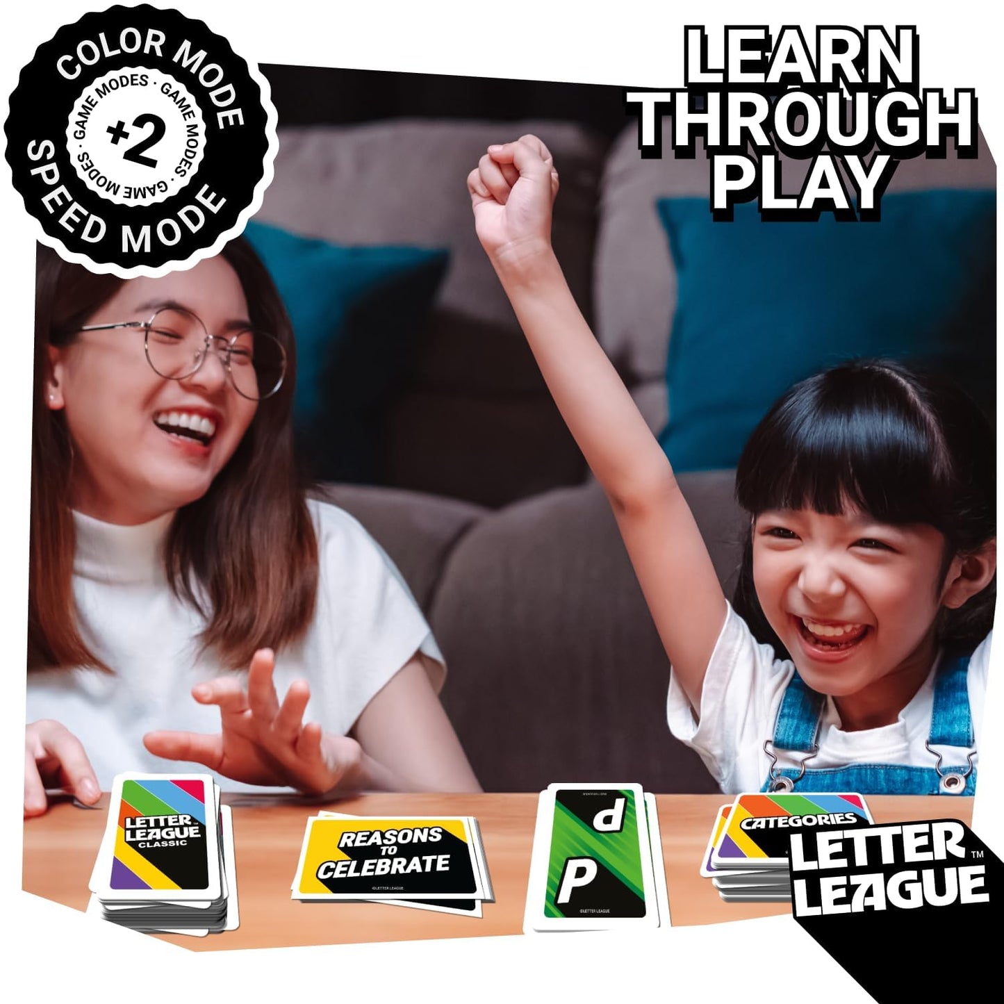 LETTER LEAGUE Word Game - for Families Adults and Kids, Word Card Game for All Ages, Family Games for Kids and Adults, Expand Your Vocabulary, Quick