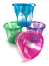 Matty's Toy Stop Beach Gear 6.5" Opaque Plastic Sand Buckets (Pails) Blue, Pink, Green & Purple Party Set Bundle - 4 Pack