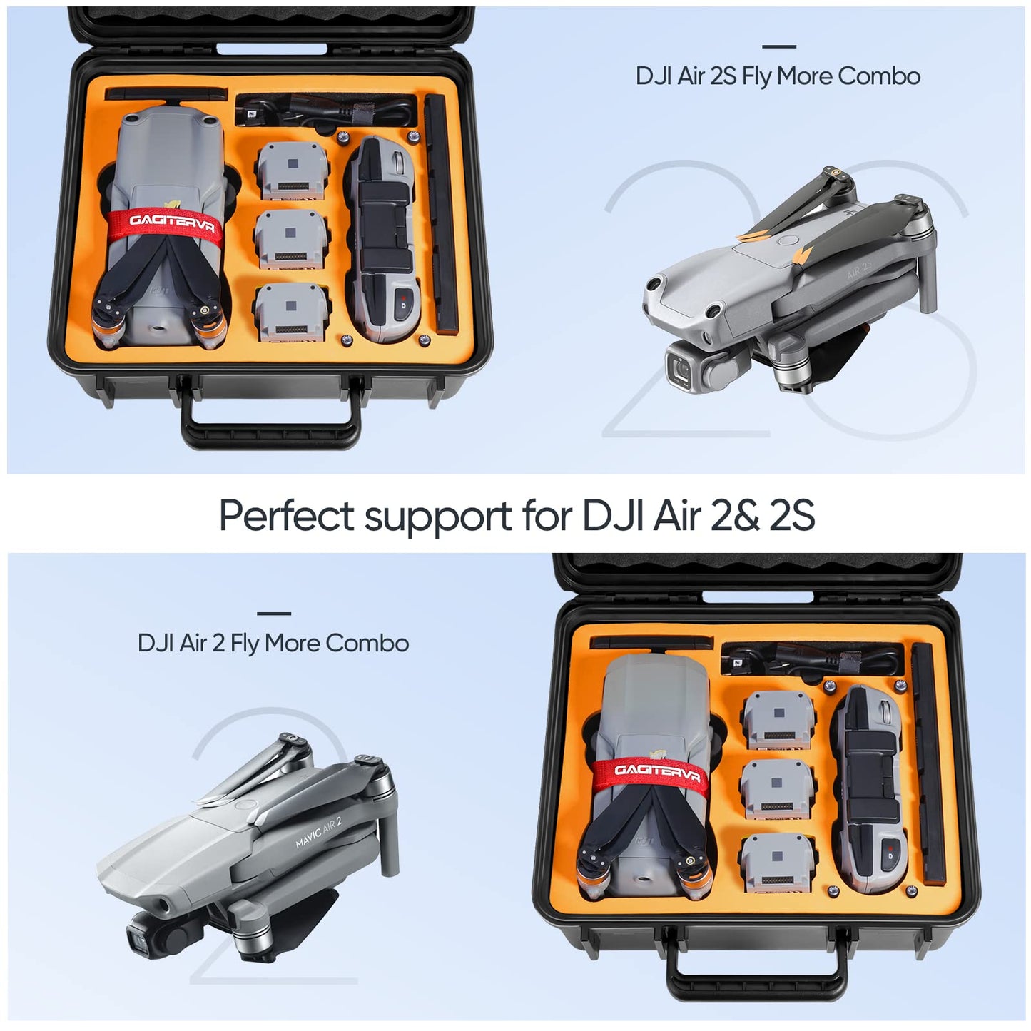 GAGITERVR Hard Carrying Case for DJI Air 2S / Mavic Air 2 Drone and More Accessories, Waterproof and Anti-drop All-round Protection(Not Include Drones