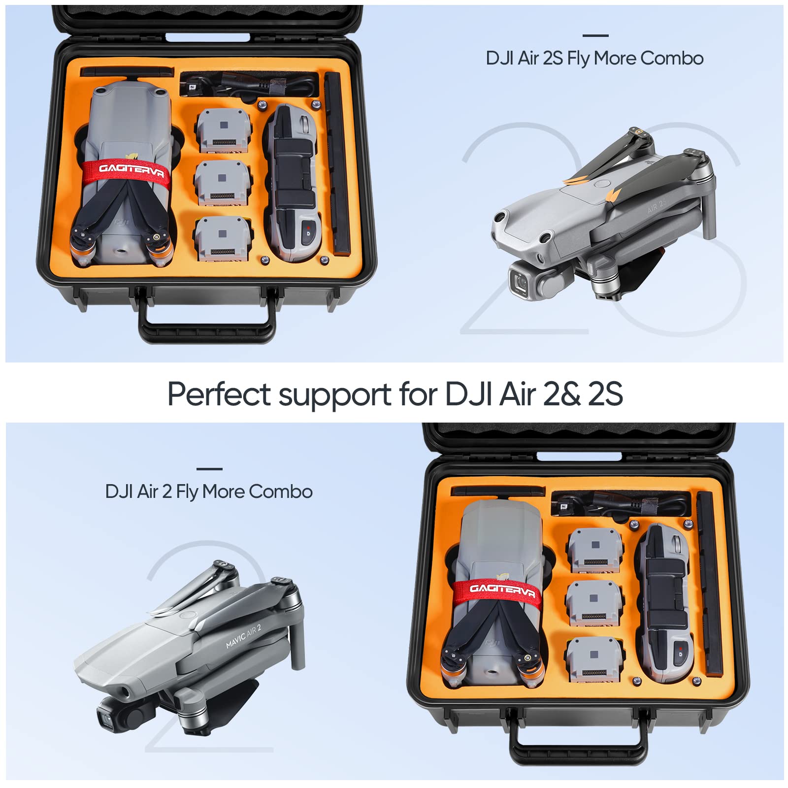 GAGITERVR Hard Carrying Case for DJI Air 2S / Mavic Air 2 Drone and More Accessories, Waterproof and Anti-drop All-round Protection(Not Include Drones