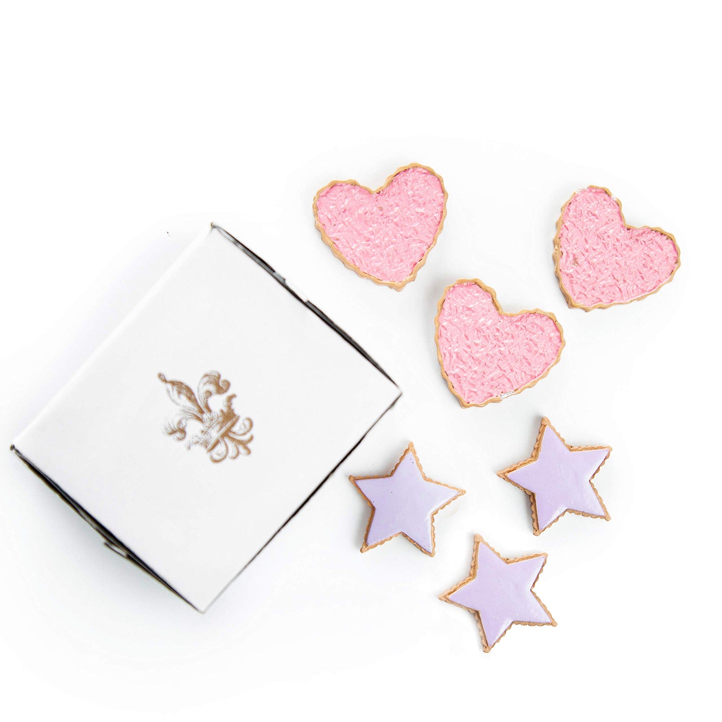 THE QUEEN'S TREASURES 18 Inch Doll Food and Accessories, Bakery Collection 6 Piece Hearts and Stars Shaped Frosted Sugar Cookies, Compatible