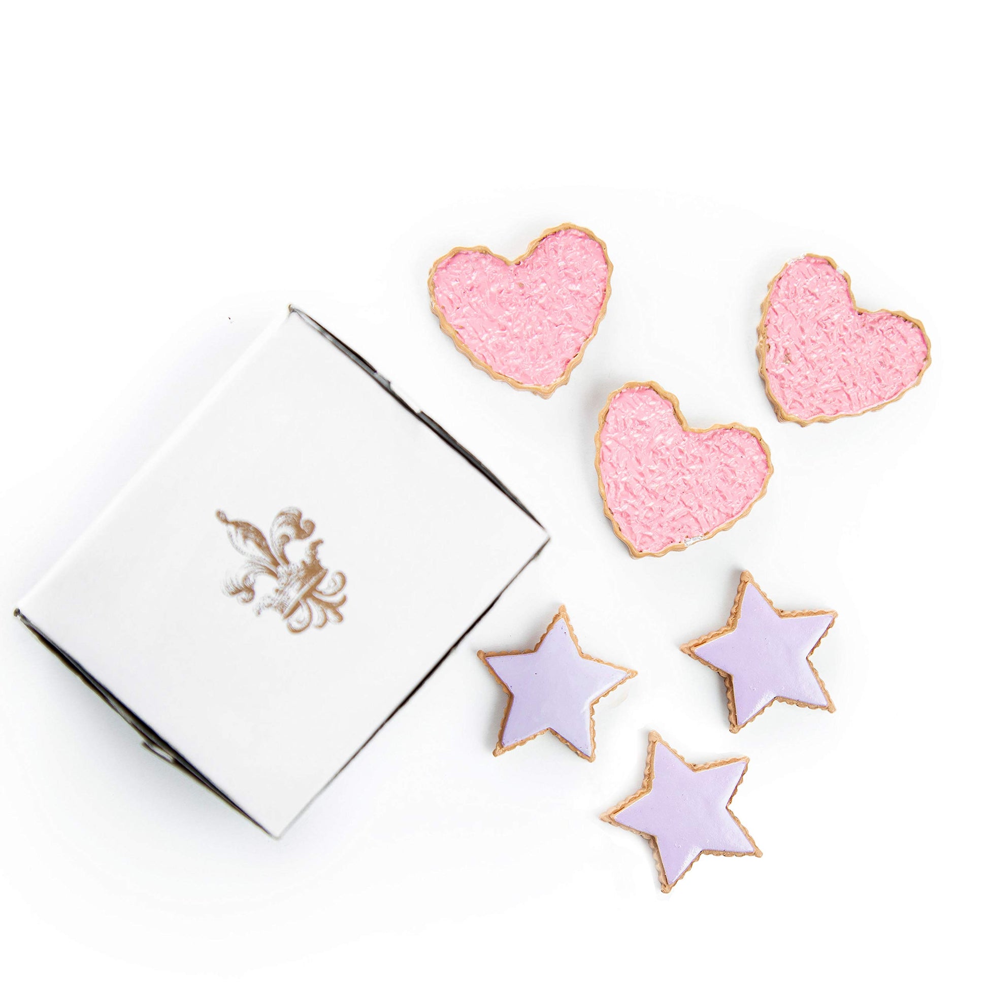 THE QUEEN'S TREASURES 18 Inch Doll Food and Accessories, Bakery Collection 6 Piece Hearts and Stars Shaped Frosted Sugar Cookies, Compatible