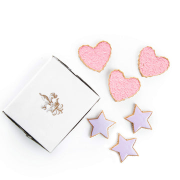 THE QUEEN'S TREASURES 18 Inch Doll Food and Accessories, Bakery Collection 6 Piece Hearts and Stars Shaped Frosted Sugar Cookies, Compatible