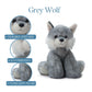 The Petting Zoo Wolf Stuffed Animal, Gifts for Kids, Wild Onez Zoo Animals, Grey Wolf Plush Toy 9 inches