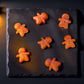 20 PCS Miniature Gingerbread Man Figures, Christmas Resin Cabochons for Holiday Crafts, Tiny Fake Cookies for Dollhouse Bakery & Festive Diorama Decor