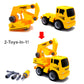 MUKIKIM Construct A Truck - Excavator. Take it Apart & Put it Back Together + Friction Powered(2-Toys-in-1!) Awesome Award Winning Toy That Encourages