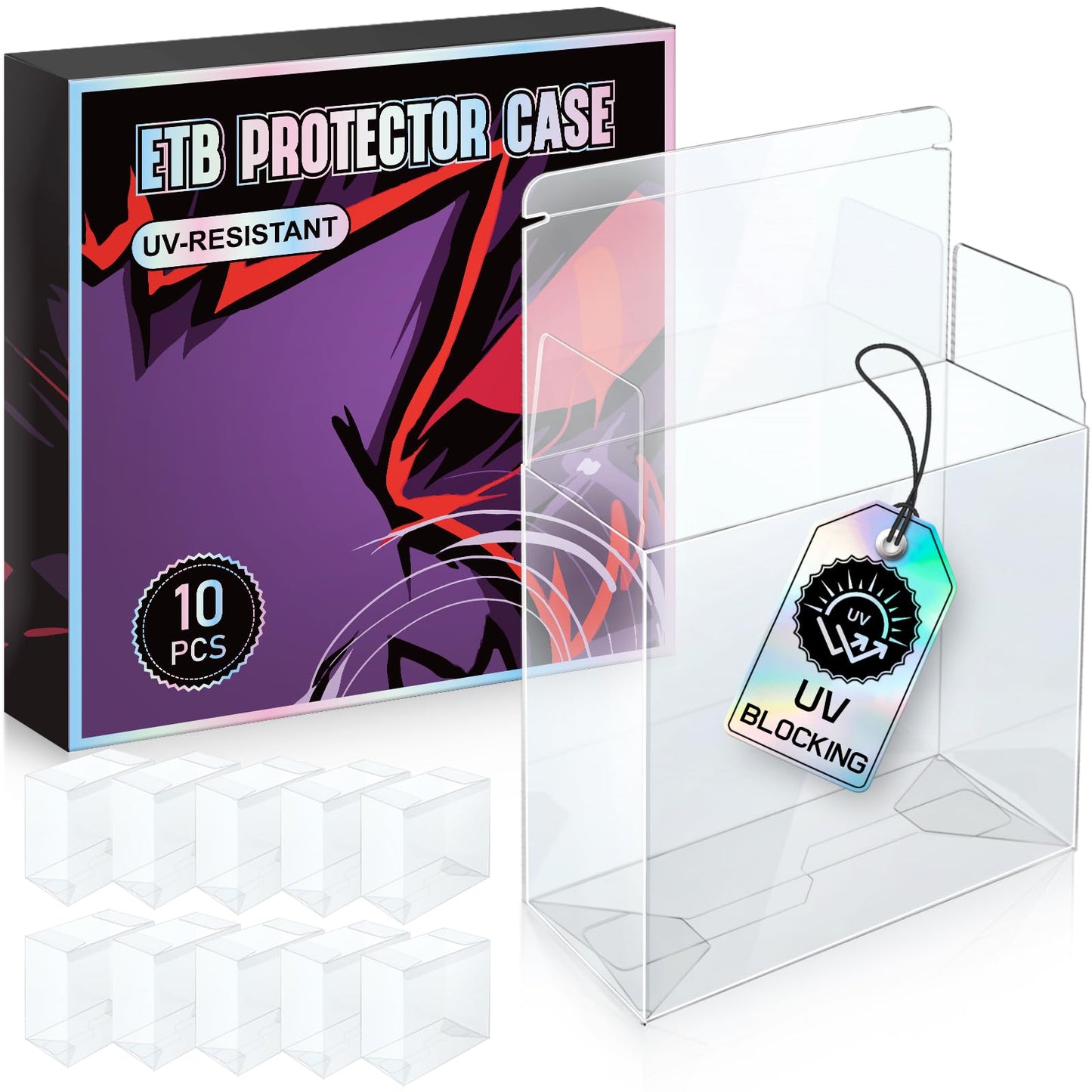 ?99% UV-Blocking? PKMN ETB Protector Case, Elite Trainer Box Protector, ETB Box Plastic Display Case-Compatible with Elite Trainer Boxes, 0.5mm Thick