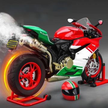 HTLNUZD 1/9 Large Metal DieCast 1299 High-Performance Model Spray-Simulated Start, Adult Collectible for Ducati Style (1299-Red)