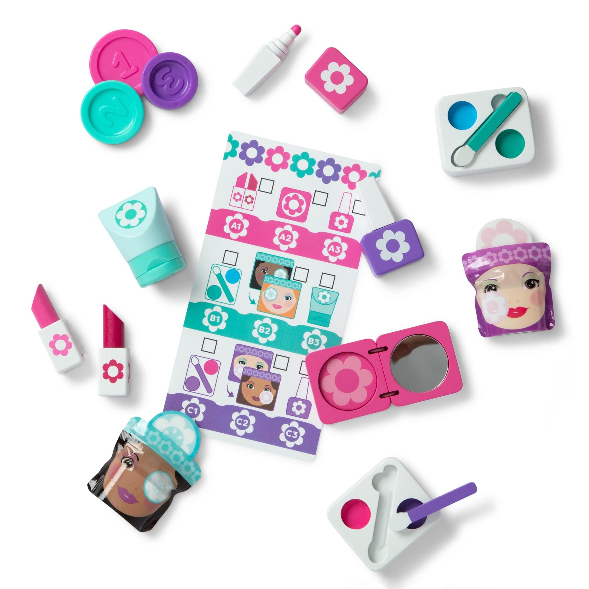 Melissa & Doug Beauty Kiosk Wooden Vending Machine Salon Play Set