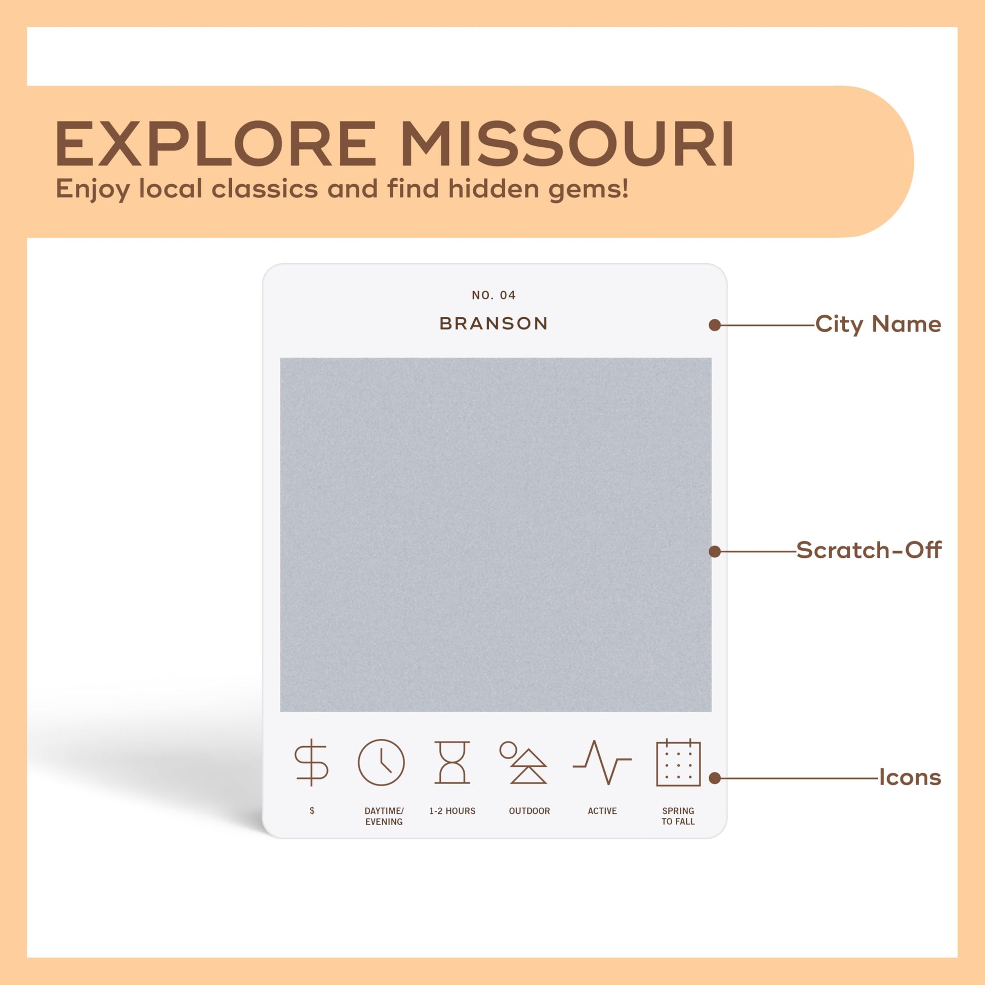 Missouri Adventure Bucket List - 50 Scratch-Off Cards Game for Exploring Missouri by Reach International Outfitters