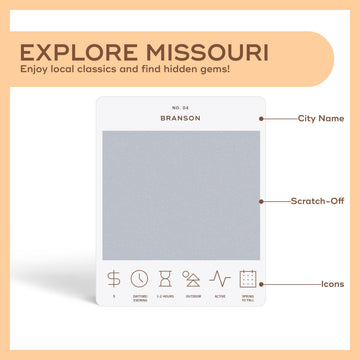 Missouri Adventure Bucket List - 50 Scratch-Off Cards Game for Exploring Missouri by Reach International Outfitters
